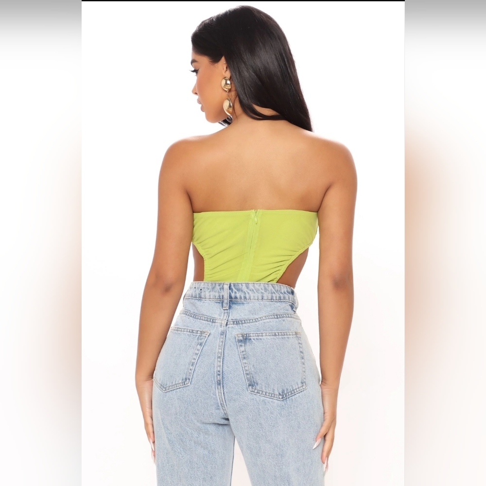 Fashion Nova- We Mesh Together Tube Bodysuit (Lime) *NEW* - Picture 5 of 10